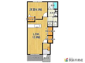 福岡県大川市大字本木室523-1（賃貸アパート1LDK・1階・46.49㎡） その2