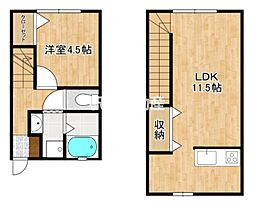 Ladder大川third　D 1階1LDKの間取り