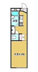 レオパレスノースランド 1Kの間取図画像