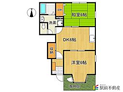 アーバンドリーム3 2DKの間取図画像
