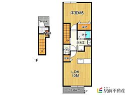 フルーブ・レゾネートB 1LDKの間取図画像