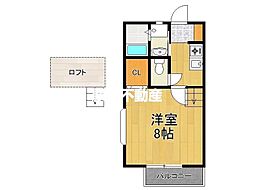 グランデファジョリーノ 1Kの間取図画像