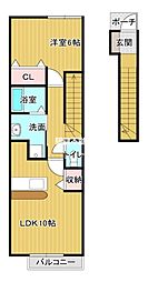 フルーブ・レゾネートE 1LDKの間取図画像