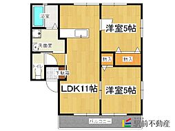ファミーユ1 2LDKの間取図画像