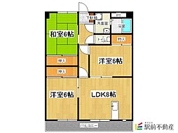 パークドミール 3LDKの間取図画像