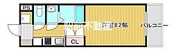 モン・ヴィラージュ大川2 ワンルームの間取図画像