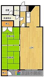 春日原パークマンション 2LDKの間取図画像