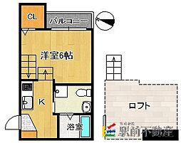 ヴァンクール二日市 1Kの間取図画像