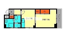 丸洋ビル 1DKの間取図画像