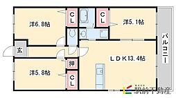 プレジデント正弥朱雀 3LDKの間取図画像