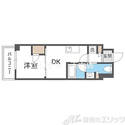 ザ・パークハビオ同心 1DKの間取図画像