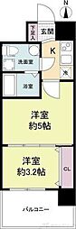 セレニテ江坂ルフレ 2Kの間取図画像