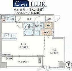ル・モベイ天神橋 1LDKの間取図画像