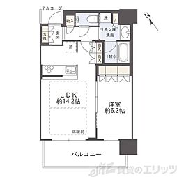 ザ・パークハウス中之島タワー 1LDKの間取図画像