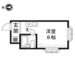 レナジア高槻 ワンルームの間取図画像