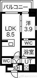 エスリードレジデンス梅田マークス 1LDKの間取図画像