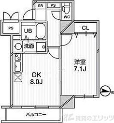 プレデアス千里山田 1LDKの間取図画像