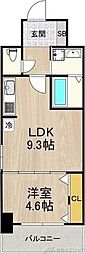 グランルクレ新大阪 1LDKの間取図画像
