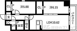 アートレジデンス梅田北II 2LDKの間取図画像