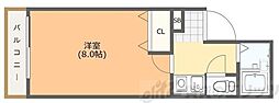 エクセレント上新8 1Kの間取図画像