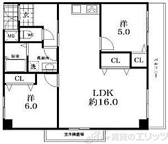 FERTI NAKANISHI 3  ｜ 大阪府茨木市真砂１丁目5-18（賃貸マンション2LDK・2階・62.00㎡） その2