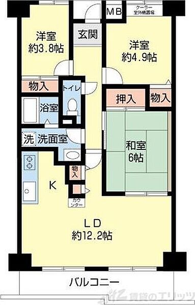 グランベール桃山台 306｜大阪府吹田市春日４丁目(賃貸マンション3LDK・3階・71.79㎡)の写真 その2