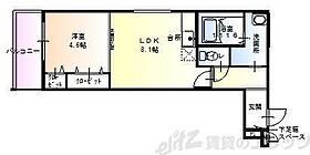 ミッドウエスト  ｜ 大阪府吹田市岸部中４丁目6-6（賃貸アパート1LDK・2階・34.40㎡） その2