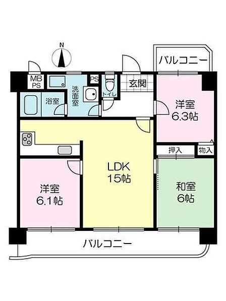 3LDK 間取り