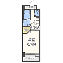 アコール　アネックス 5階1Kの間取り