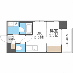 ヴィラージュ天神 10階1DKの間取り