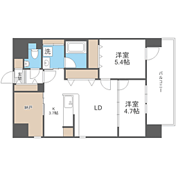 ＭＯＤＥＲＮ　ＰＡＬＡＺＺＯ住吉 12階2LDKの間取り