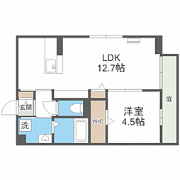Ｄ−ｒｏｏｍ和田ＩＩ 1階1LDKの間取り