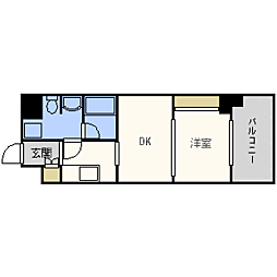 レジディア警固 3階1DKの間取り