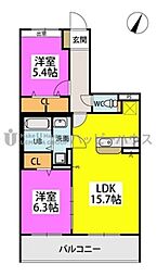 間取図画像 2LDK