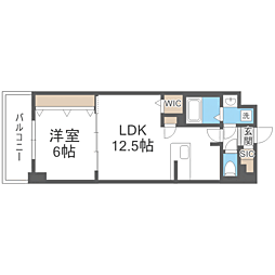 S-RESIDENCE大濠公園achieve 1LDKの間取図画像