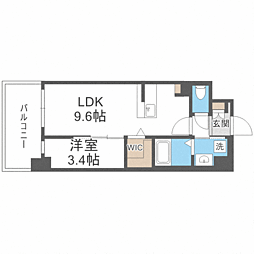 グランミレ薬院 1LDKの間取図画像