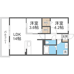 レトワール今川 2LDKの間取図画像