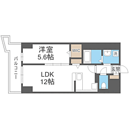 ル・シエール清水 1LDKの間取図画像