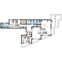 フォレスタリア高宮浄水 2LDKの間取図画像