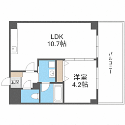 エスコート西片江 1LDKの間取図画像
