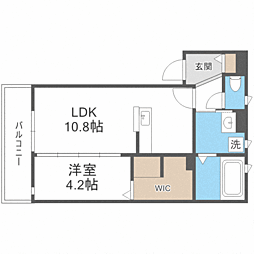 サンパーク大濠 1LDKの間取図画像