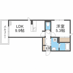 D-room南庄弐番館 1LDKの間取図画像