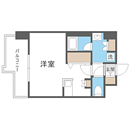 エンクレスト博多THETIME ワンルームの間取図画像