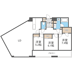 ITOWER 3LDKの間取図画像