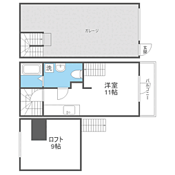 ガレージハウス青葉 ワンルームの間取図画像