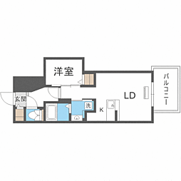 ナッジワン千代県庁口 1LDKの間取図画像