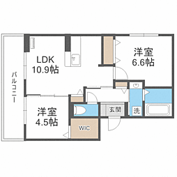 アルボス鳥飼 2LDKの間取図画像
