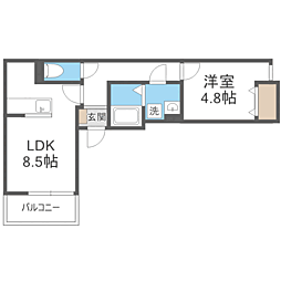 アトレ 1LDKの間取図画像