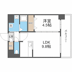 S-RESIDENCENakagofuku 1LDKの間取図画像