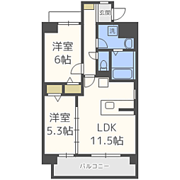 ピュアコットン矢部与 2LDKの間取図画像